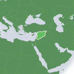 Syria on the Middle east Map